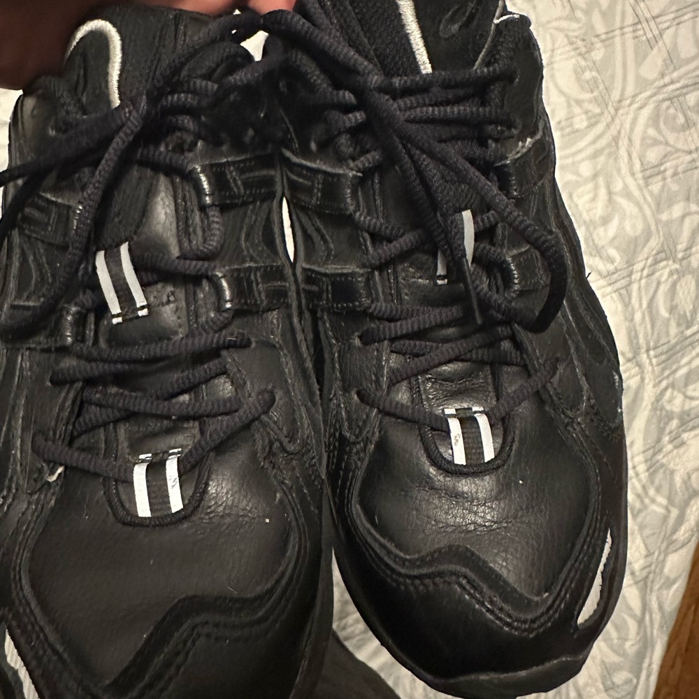 Men's Black Athletic Leather Sneakers - Picture 4 of 10